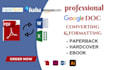 design, format and convert google docs documents, canva book, book cover, amazon