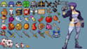 draw 2d game character, game assets, 2d props, icons, game environment