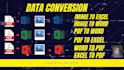 convert data PDF to excel, pdf to word, copy paste, data entry