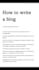 write a finance,business or tech blog or article