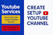 create setup and optimize youtube channel with logo and banners