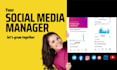 be your social media manager,virtual assistant, facebook, instagram, manager