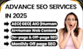 do monthly on page and off page SEO aeo GEO with website content optimization