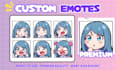 draw chibi emotes, animated emotes, badges for vtuber character twitch discord