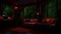 make relaxing cozy room rain video with natural rain sound