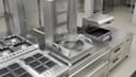 design a professional commercial kitchen layout with 3d