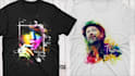 design unique and abstract watercolor on portrait or t shirt