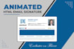 design static clickable HTML and animated email signature