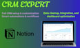 notion expert, setup notion crm, customize notion projects, notion database