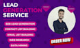 provide b2b lead generation, data entry, web research
