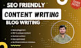 do SEO article writing, blog post writing and content writing
