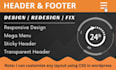 design, and redesign responsive header and footer, mega menu