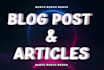 write SEO friendly article and blog post for your website