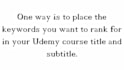 write your udemy course title, subtitle and description SEO