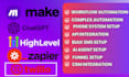 gohighlevel saas kajabi, twilio, clickfunnels make com automation zapier, expert