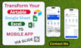 build mobile apps with airtable database, adalo, glide, appsheet, and softr