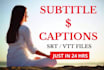 do transcribing and create srt or cc for your videos