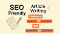 write unique and plagiarism free SEO friendly articles