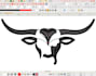 create 3d puff longhorn bull embroidery digitizing for caps