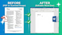 convert PDF to word, PDF to image, and image to word documents