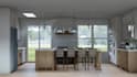 custom kitchen design, 3d interior rendering, kitchen renovation
