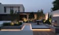 design 3d modern garden, frontyard, backyard, landscape rendering, patio layout