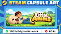 create custom hand drawn steam capsule art and game key art
