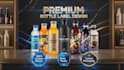 design water bottle label, juice label and beverage packaging