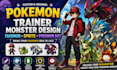 create a professional pokemon trainer monster design fakemon sprite