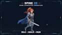 create spine 2d game animation, idle loops, attacks and character animations