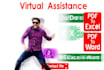 do accurate excel data entry, copy paste, web research virtual assistant