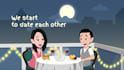 create romantic love story, animated wedding invitation, proposal video