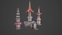 3d model and texture props, character, and set