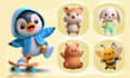 create 3d cute character, mascot, cartoon, for animation