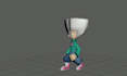 create low poly 3d character in ps1 psx n64 retro ps2 style low poly animation