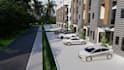 renovate modern terrace duplex exterior,semidetached house render,balcony design