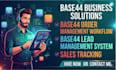 base44 order management workflow, base44 lead management system, sales tracking