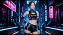 create seamless edm visualizer loop with neon cyber style