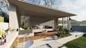 design outdoor backyard landscape, garden, pool as architect