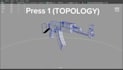 design a low poly 3d rifle with clean topology
