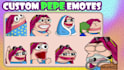 draw custom pepe or peepo emotes for twitch and kick