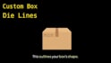create box dieline, die cut lines and cut lines template
