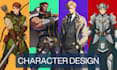 draw a custom anime character reference sheet and turnaround for oc or vtuber