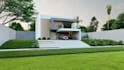 render realistic modern house exterior design