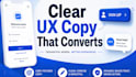 write UX writing microcopy button and app content