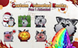 create animated emotes, chibi emotes, twich emotes, vtuber emote  for stream