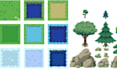 create rpg maker pixel art tileset, pixel game background and tilemap for video