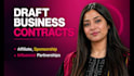 write affiliate, sponsorship, or influencer partnership contracts, or agreements