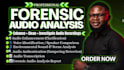 do forensic audio analysis, audio editing, cleanup, enhancement, voice analysis