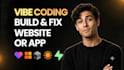 develop or fix lovable ai web apps, saas mvp, vibe coding, replit ai, loveable